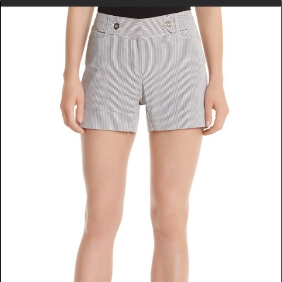 White House Black Market Pants - WHBM, Black and White Striped Shorts. Size 14.